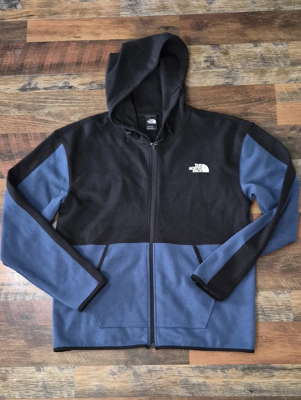 The North Face Two-Tone Black & Blue Full Zip Hoodie L